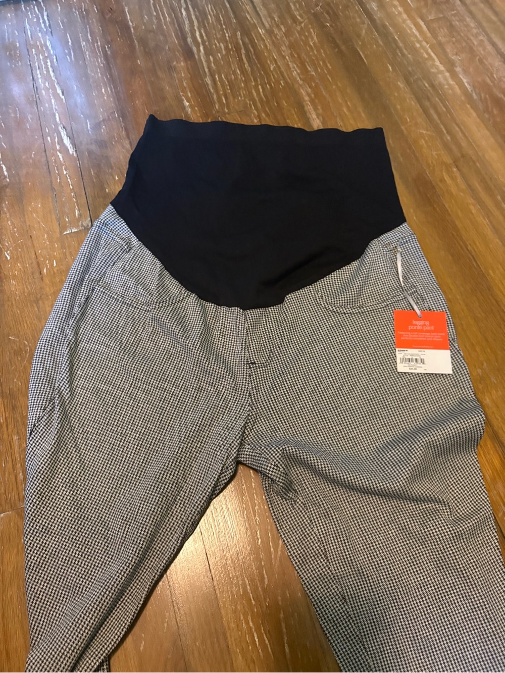 Houndstooth Maternity Pull-On Pants